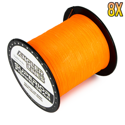 Orange 8X Superior Braided Fishing Line - 328-1094 Yard Spools